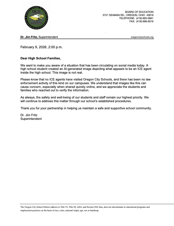 Picture of attached letter, full text in news post and attachement